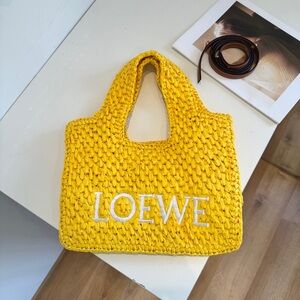 LOEWE yellow fashion straw bag